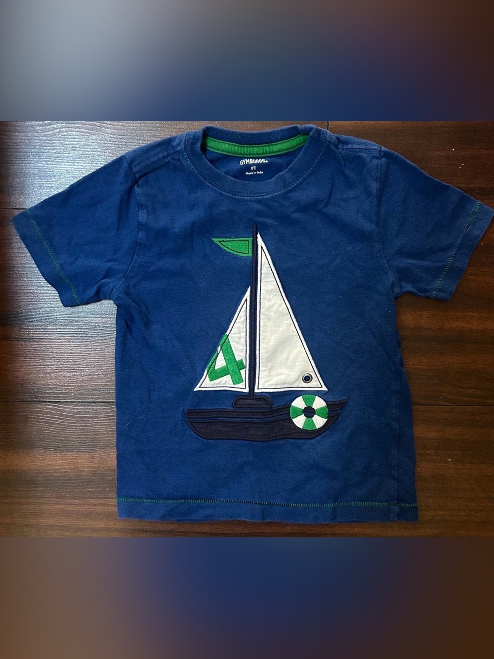 Gymboree Navy Sailboat Applique Tee